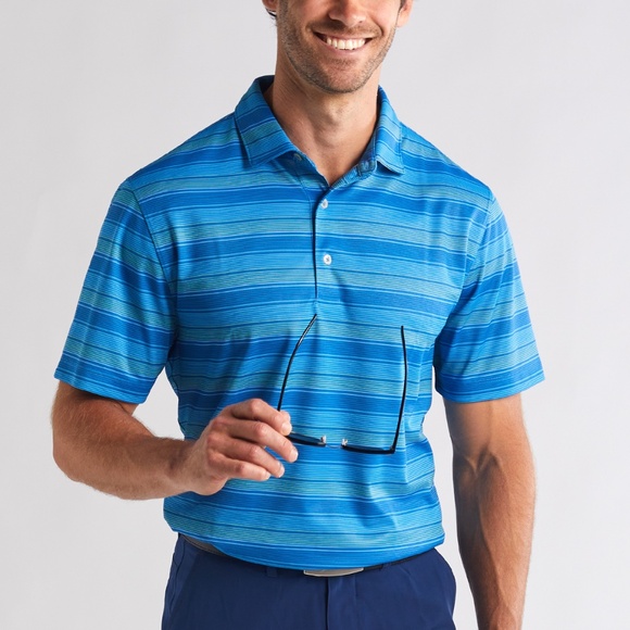 Brayden Stripe Print Polo - Picture 1 of 3